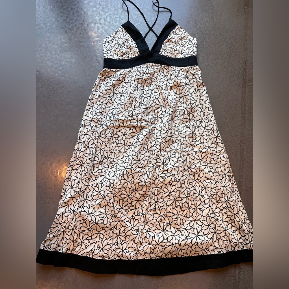 Zambelli Donna vintage sundress black floral print.  Stunning for summer